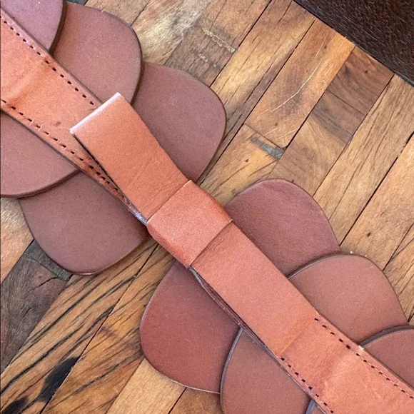 Anthropologie Brown Leather Belt with Elastic - Picture 2 of 11